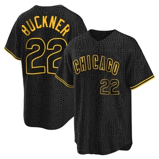 Replica Bill Buckner Men's Chicago Cubs Snake Skin City Jersey - Black