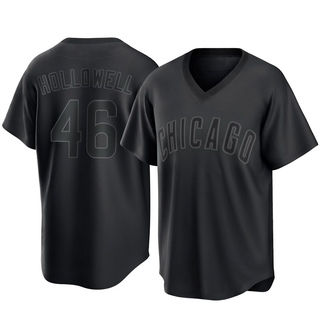 Replica Gavin Hollowell Men's Chicago Cubs Pitch Fashion Jersey - Black