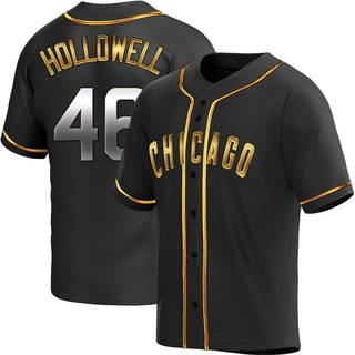 Replica Gavin Hollowell Youth Chicago Cubs Alternate Jersey - Black Golden
