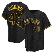 Replica P.J. Higgins Men's Chicago Cubs Snake Skin City Jersey - Black