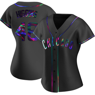Replica P.J. Higgins Women's Chicago Cubs Alternate Jersey - Black Holographic
